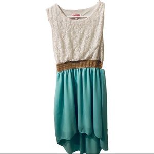 High low Noroze kids teal dress size 13/14.